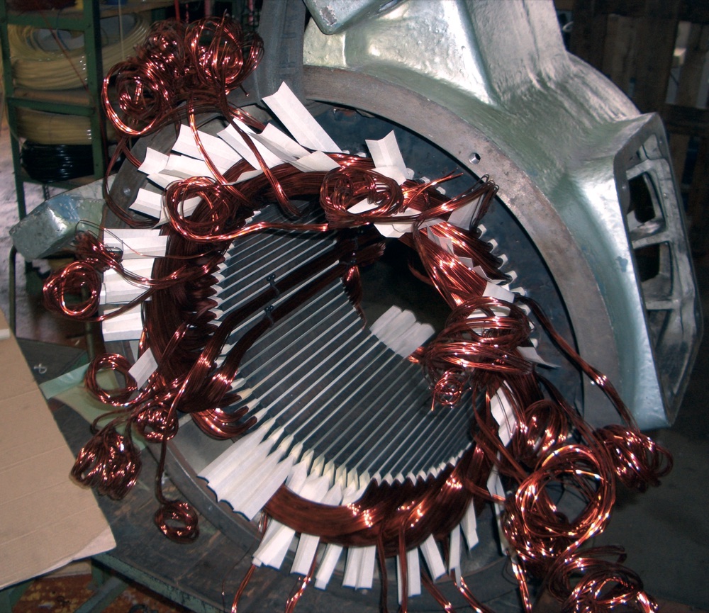 Elektromotor mit neuer Wicklung in unserer Werkstatt